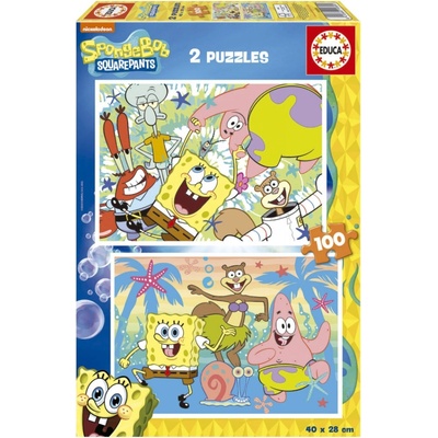 Educa Пъзел 2 в 1 Educa - Sponge Bob, 2 х 100 части (EDU19389)