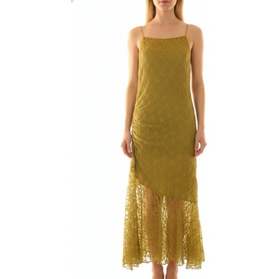 Pull & Bear krajkové šaty boho zelené