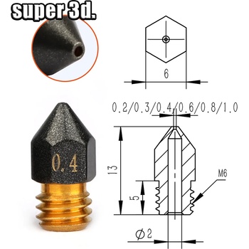 2бр. МК8 ptfe дюза с незалепващо покритие 0.4 мм