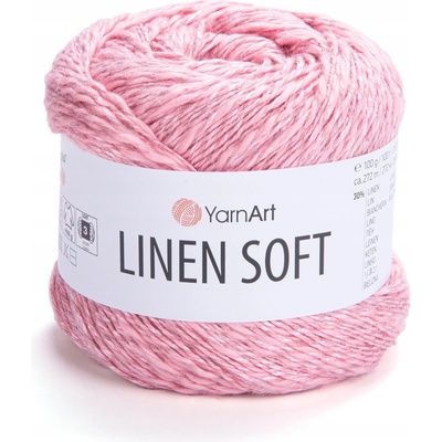 Priadza YarnArt Linen Soft / 100 g / ľan, viskóza, bavlna / 7322 / malinová