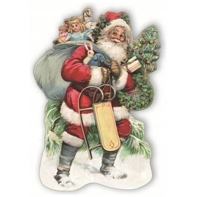 žiadna značka Vianočná pohľadnica Santa 12 x 17,6 cm