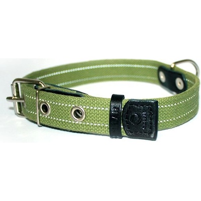 COLLAR Памучен рефлектиращ нашийник - 51 - 63см, 35мм - зелен
