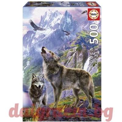 Educa Пъзел educa 19548 - 500 части - Вълци на скалите (edu19548)