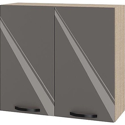 ИРИМ Горен кухненски шкаф Сити МФ-Антрацит гланц-05-4 80 см