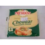 PRÉSIDENT Топено сирене с чедар слайс President 120гр