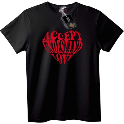 NOONEBRAND Тениска Сърце Калиграма - XS, Black