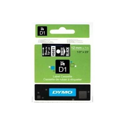 Originálna páska Dymo D1,12mm, 45021, S0720610, biela tlač/čierny podklad, 7m