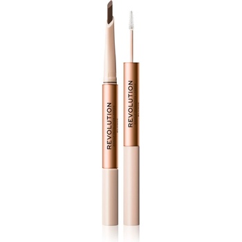 Makeup Revolution Fluffy Brow Filter Duo двустранен молив за вежди за фиксиране и оформяне цвят Blonde 0.12 гр