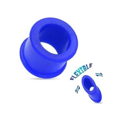 Šperky4U silikonový tunel do ucha modrý TN01038-05