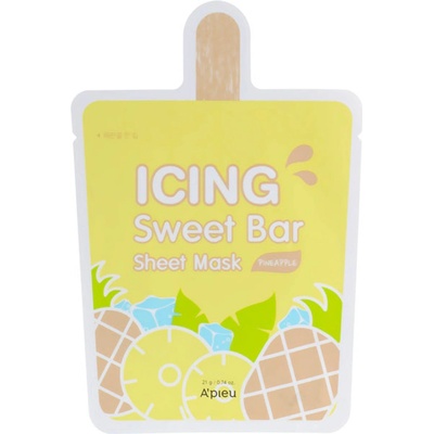 A'PIEU Icing Sweet Bar Sheet Mask - Pineapple - Подхранваща и Успокояваща Текстилна Маска с Ананас 1бр/21г