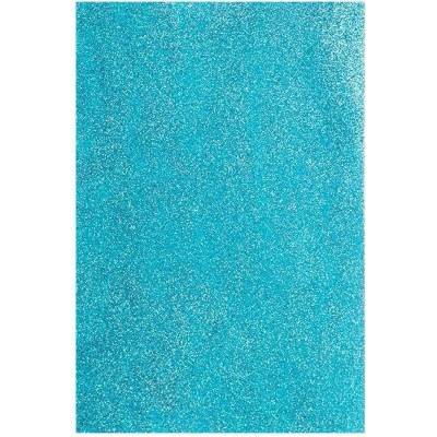 Třpytivá dekorační guma samolepící EVA sheet 20x30 cm - blue