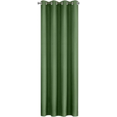 Mybesthome EASY TOP dekorační závěs s kroužky 140 × 250 cm, tmavě zelený, 1 ks