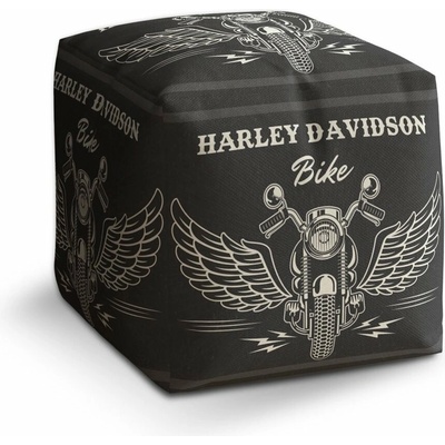 Sablio Taburet Cube Harley-Davidson S křídly: 40x40x40 cm