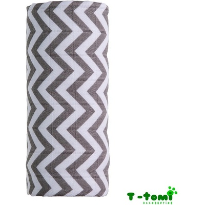 T-tomi Bambusová osuška potlač 90 x 100 cm Šedé striešky