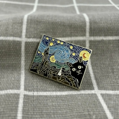 Pinarna Nejznámější obraz Vincenta van Gogha Hvězdná noc kočíčí verze nakukující kočka