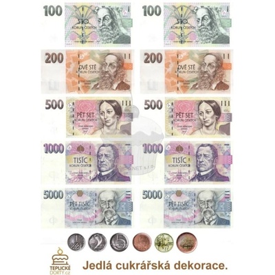Jedlý papír "Bankovky Česká koruna" - A4 – Hledejceny.cz
