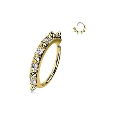 Šperky4U zlacený septum piercing do nosu/ucha kruh N0169-GD