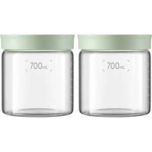 Buydeem Glass storage box 700ml x2, model CS1014, color Cozy Greenish (CS1014-CG)