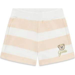 Guess Спортни раирани панталони за мини момиче в бежово и бяло с мече Guess