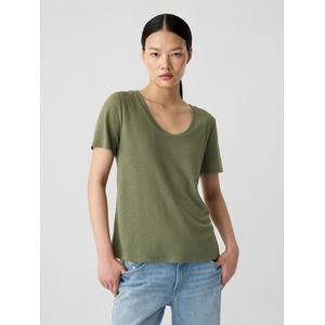 GAP Тениска GAP от лен GAP | Zelen | ЖЕНИ | XS - zoot - 54,61 лв