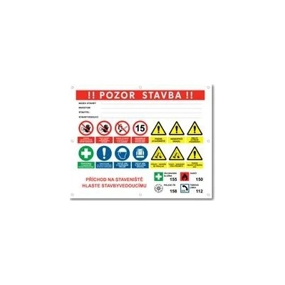 POZOR STAVBA 2 bezpečnostní banner - 100x80 cm