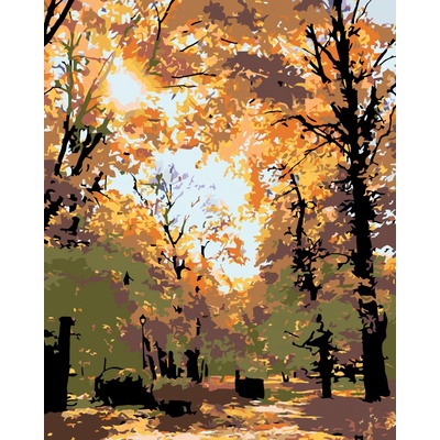 zuty Malování podle čísel Podzimní stromy 80 x 100 cm bez rámu a bez vypnutí plátna