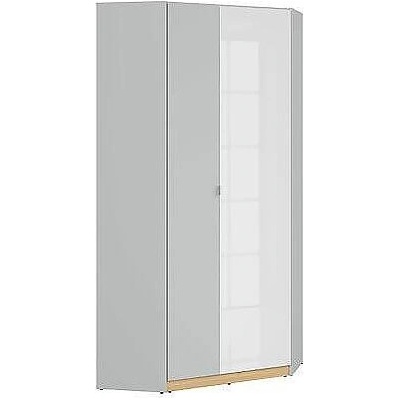 Ъглов гардероб Nandu SZFN2D дъб и бял лак