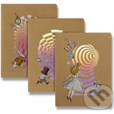 Moleskine zošity Alice in Wonderland set 3 ks veľké mäkká väzba linajkované