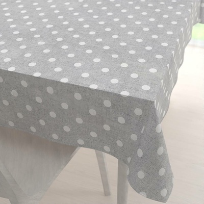 Biante obdélníkový ubrus Porto PRT-018 Bílé puntíky na šedém režném 80x120 cm