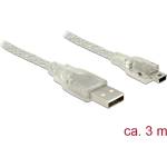 Delock Кабел Delock USB 2.0 с конектор тип A и конектор USB 2.0 Mini-B, 3 м, прозрачен