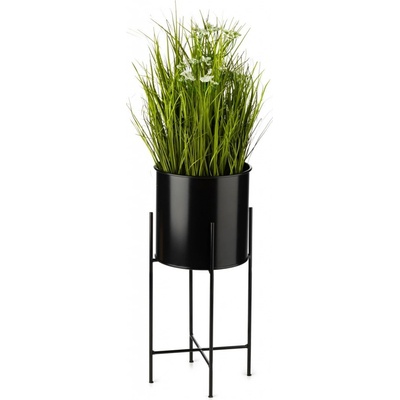 HowHomely KOVOVÝ KVETINÁČ SO STOJANOM DARK 55X21 CM ČIERNA