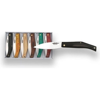 Joker sada přívěsků Folding Knives Pressed Wooden Handle 6 ks
