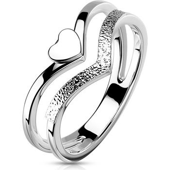Šperky4U Ocelový prsten se srdíčkem OPR1896