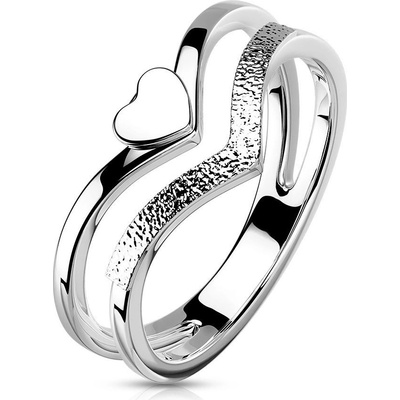 Šperky4U Ocelový prsten se srdíčkem OPR1896