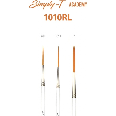 Štetec Simply-T Academy 1010RL - Liner s dlhým vlasom, krátka rukoväť Veľkosť štetca: 3/0