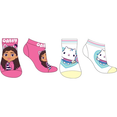 Gábinin kouzelný domek licence dievčenské členkové ponožky Gábinin kúzelný domček 5234003 biela ružová