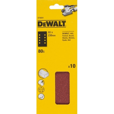 DeWALT DT8591 Brusný papír na suchý zip P80, 230 x 93 mm, 10ks