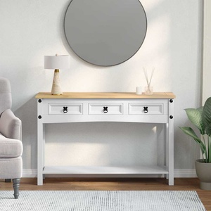 vidaXL Крайна масичка с чекмедже Corona Бяло 114 x 34, 5 x 73 см (42021195)