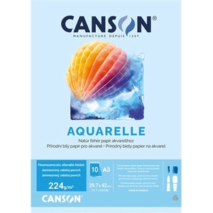Canson Блок хартия за акварел Canson A3, 224 г, 10 листа C602308003 (C602308003)
