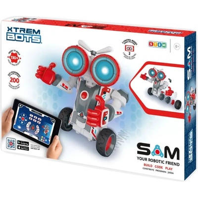 Xtrem Bots Радиоуправляем робот Xtrem Bots - Sam, за сглобяване, 130 части (XT3803252)