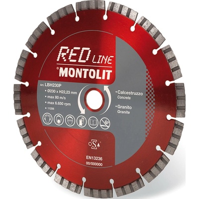 Montolit LBH250 – Segmentový diamantový kotúč na betón a žulu, Ø250mm, mokré/suché rezanie