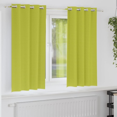 vidaXL Завеси за затъмняване с пръстени 2 бр. Зелен 175 x 140 см (4107389)