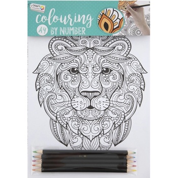 Malování podle čísel A4 5 listů a 5 oboustranných pastelek