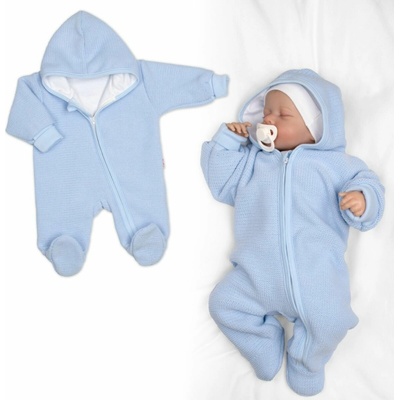 Pletený overal s kapucňou CUTE sv. modrý