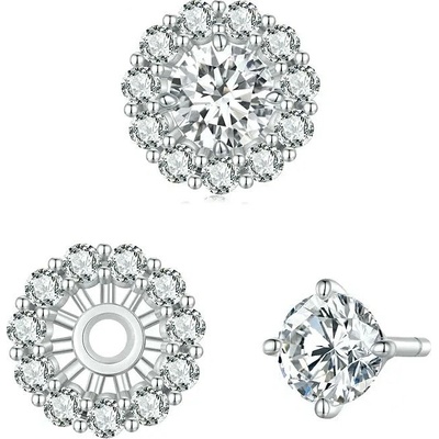 P&J Jewellery stříbrné moissanitové náušnice Clara SME10