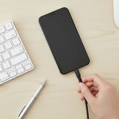Forcell C343 USB A na Lightning 2,4A 12W 1m černý