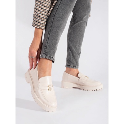 Seastar Beige women's platform loafers bílá