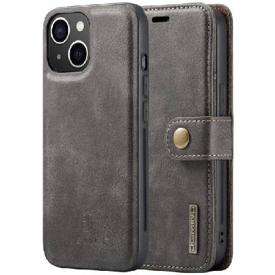 2в1 свалящ се флип кейс за iPhone 15 Plus - сив (85359)