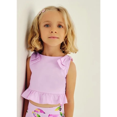 MAYORAL Къс топ лилав за мини момиче Майорал с панделки
