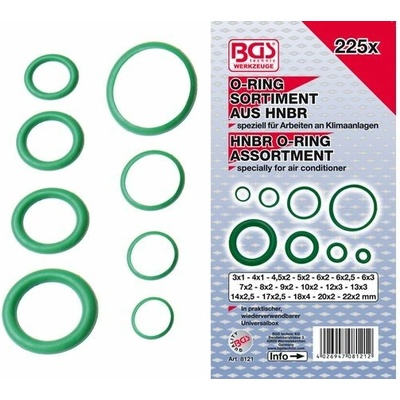 BGS Technic BGS 8121 Těsnicí O-kroužky pro klimatizace, pr. 3 ÷ 22 mm Sada 225 dílů – Sleviste.cz